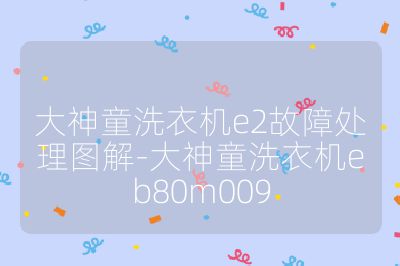 大神童洗衣機e2故障處理圖解-大神童洗衣機eb80m009