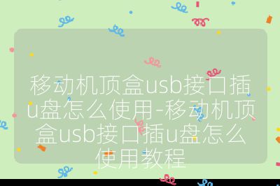 移動機頂盒usb接口插u盤怎么使用-移動機頂盒usb接口插u盤怎么使用教程