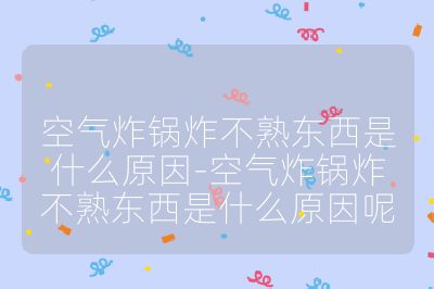 空氣炸鍋炸不熟東西是什么原因-空氣炸鍋炸不熟東西是什么原因呢