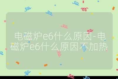 電磁爐e6什么原因-電磁爐e6什么原因不加熱