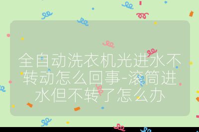全自動洗衣機光進水不轉動怎么回事-滾筒進水但不轉了怎么辦