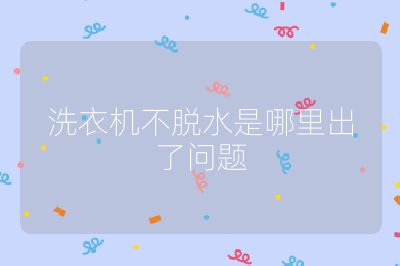 洗衣機不脫水是哪里出了問題