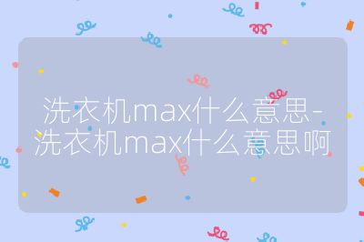 洗衣機(jī)max什么意思-洗衣機(jī)max什么意思啊