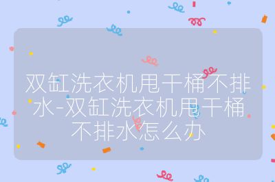 雙缸洗衣機甩干桶不排水-雙缸洗衣機甩干桶不排水怎么辦