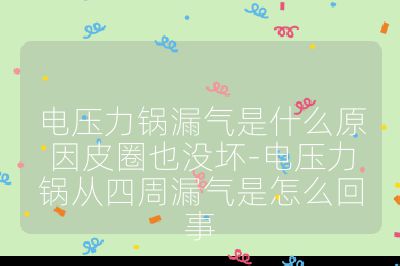 電壓力鍋漏氣是什么原因皮圈也沒(méi)壞-電壓力鍋從四周漏氣是怎么回事