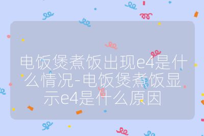 電飯煲煮飯出現e4是什么情況-電飯煲煮飯顯示e4是什么原因