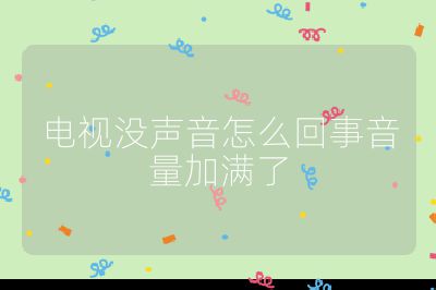電視沒聲音怎么回事音量加滿了