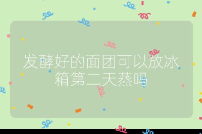 發(fā)酵好的面團(tuán)可以放冰箱第二天蒸嗎