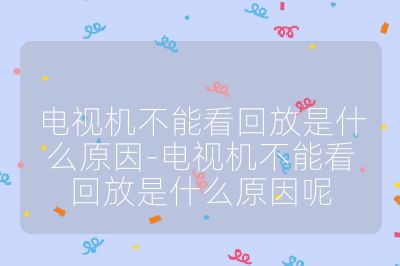 電視機不能看回放是什么原因-電視機不能看回放是什么原因呢