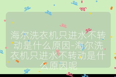 海爾洗衣機(jī)只進(jìn)水不轉(zhuǎn)動(dòng)是什么原因-海爾洗衣機(jī)只進(jìn)水不轉(zhuǎn)動(dòng)是什么原因呢