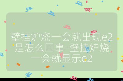 壁掛爐燒一會就出現(xiàn)e2是怎么回事-壁掛爐燒一會就顯示e2
