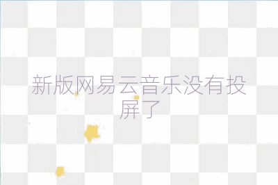 新版網(wǎng)易云音樂(lè)沒(méi)有投屏了