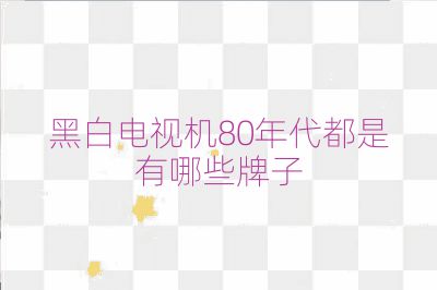 黑白電視機80年代都是有哪些牌子