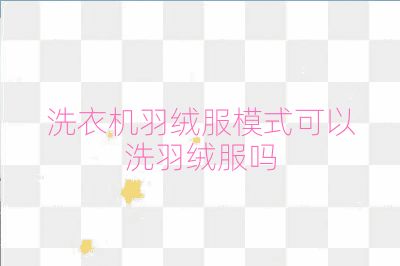 洗衣機羽絨服模式可以洗羽絨服嗎